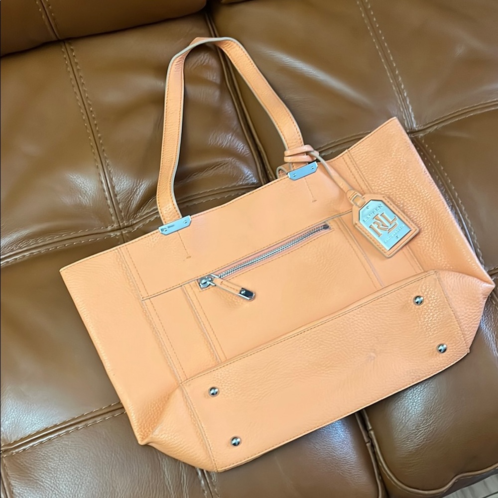 Lauren Ralph Lauren Peach 🍑 Tote Bag. New with stains
